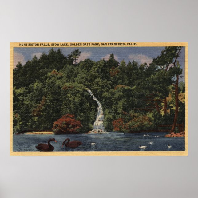 Golden Gate Park, Stow Lake, Huntington Falls Poster (Front)