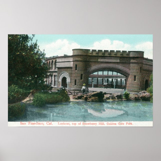 Golden Gate Park Strawberry Hill Lookout View Poster (Front)