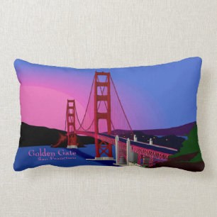Golden Gate San Francisco At Night Lumbar Pillow