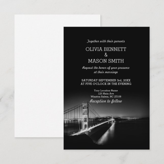 Golden Gate San Francisco Wedding Invitation (Front/Back)
