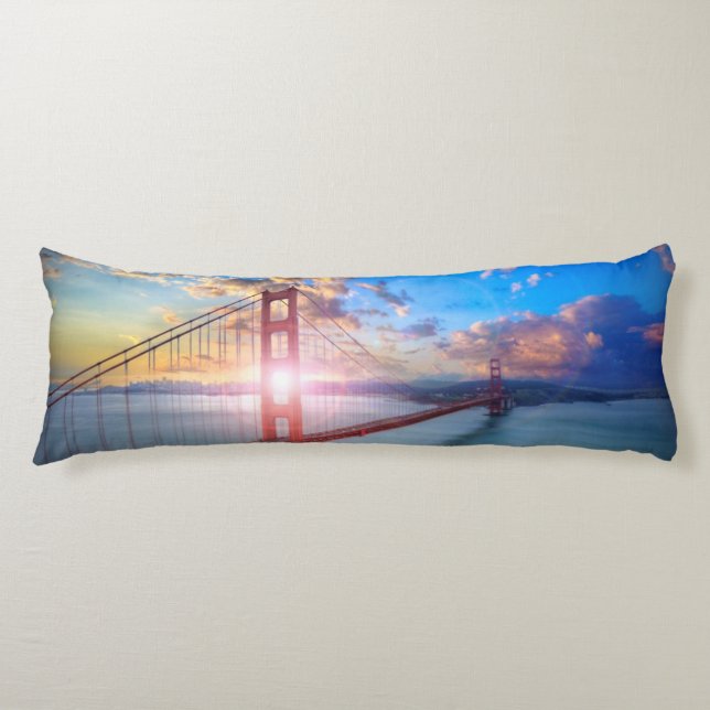 Golden Gate Sunrise Body Pillow (Front)