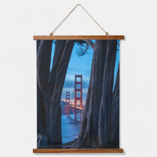 Golden Gate Through the Cypresses Hanging Tapestry
