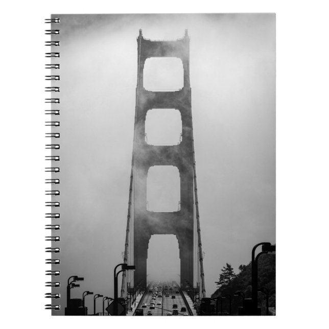 Golden Gate Traffic Shrouded in Fog -San Francisco Notebook (Front)