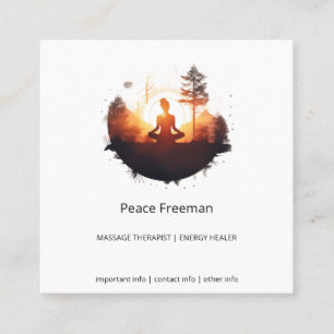 Golden Gateway   Sunset Meditation Square Business Card