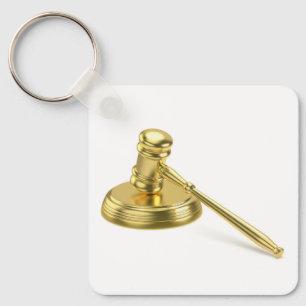 Golden gavel keychain