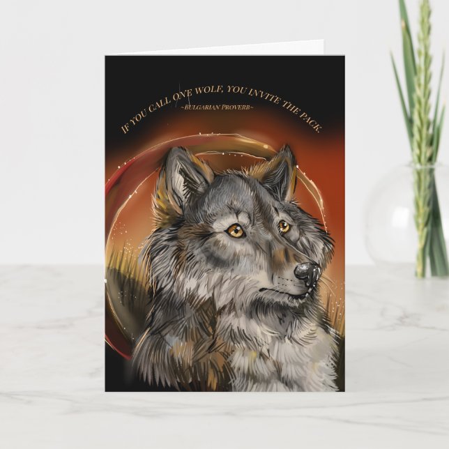 Golden Gaze Wolf Card (Front)