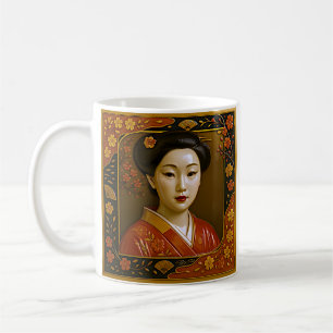 Golden Geisha Art Coffee Mug