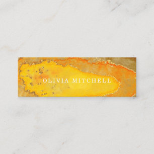 Golden Geode   Watercolor Mini Business Card