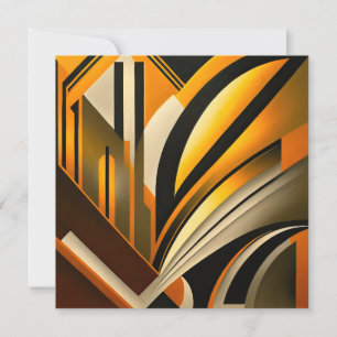 Golden Geometric Abstract Art Invitation
