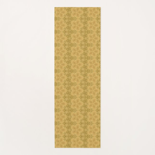 Golden geometric abstract art pattern yoga mat (Front)