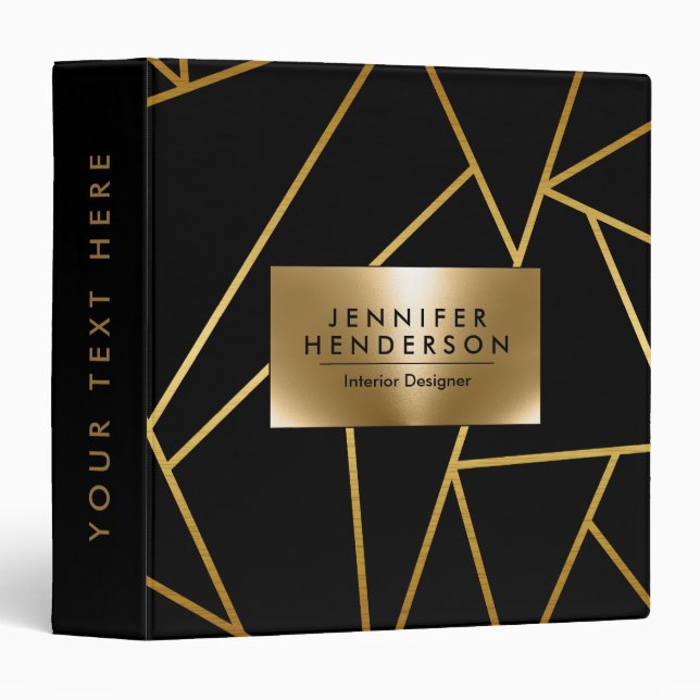 Golden Geometric Abstract Binder (Front/Spine)