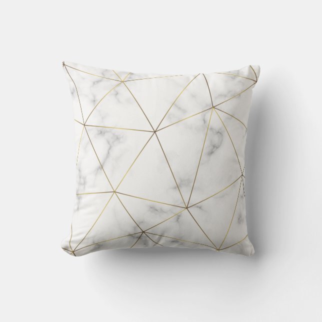 Golden geometric abstract pattern throw pillow (Front)