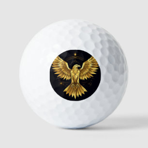 Golden Geometric Eagle Golf Balls
