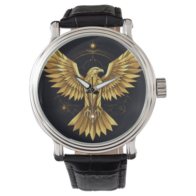 Golden Geometric Eagle Watch (Front)