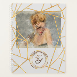 Golden Geometric Girl Fashion Modern Elegant #2 Planner