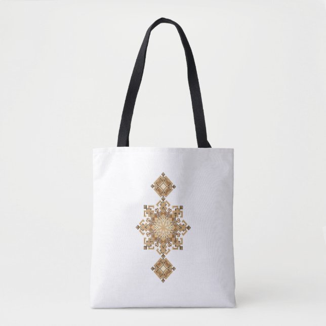 Golden Geometric Harmony Tote Bag (Front)