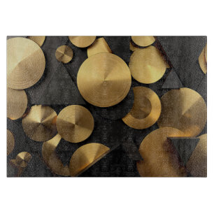 Golden Geometric Luxury Abstract Cutting Board