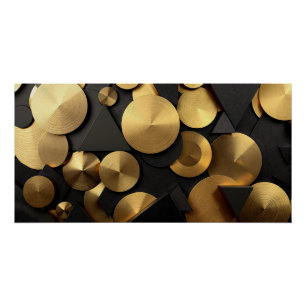 Golden Geometric Luxury Abstract Poster