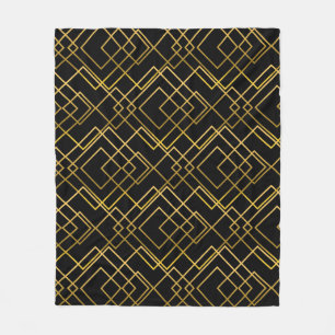 Golden geometric, seamless rhombus pattern. fleece blanket
