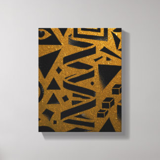 Golden Geometry: A Modern Glow Canvas Print