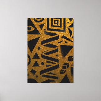 Golden Geometry: A Modern Glow Canvas Print