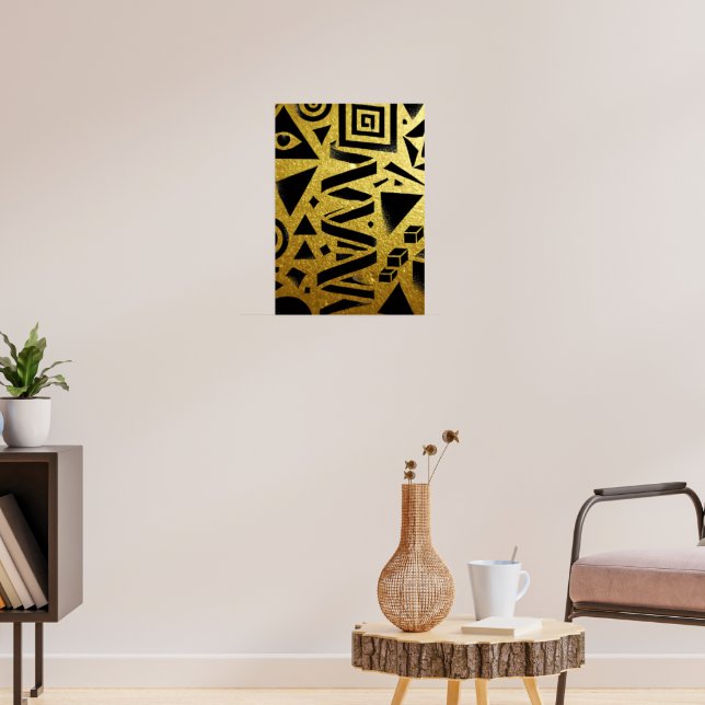 Golden Geometry: A Modern Glow Poster (Living Room 3)