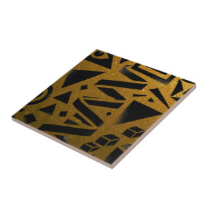 Golden Geometry: A Modern Glow Tile