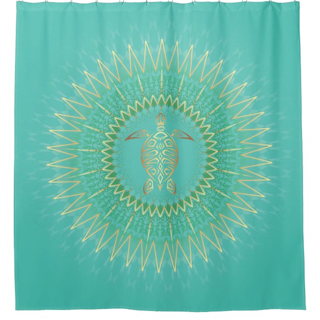 "Golden Geometry and Turtle" | Tropical Mandala (Front)
