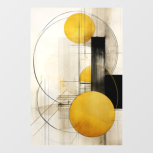 Golden Geometry Window Cling