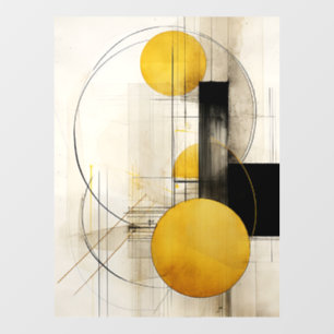 Golden Geometry Window Cling