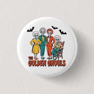 Golden Ghouls Girls' Halloween 1 Inch Round Button