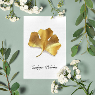 Golden Ginkgo Leaf - Symbol of Longevity & Health Postcard