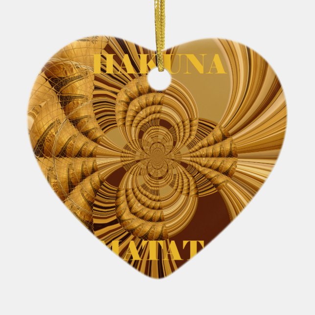 Golden Giraffe Art Print Ceramic Ornament (Front)