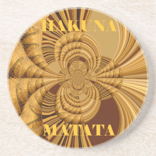 Golden Giraffe Art Print Coaster