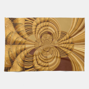 Golden Giraffe Art Print Kitchen Towel