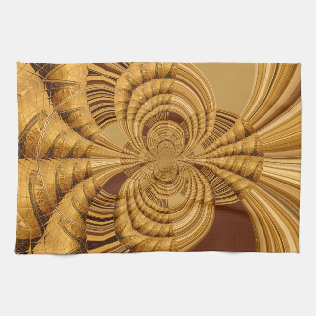 Golden Giraffe Art Print Kitchen Towel (Horizontal)