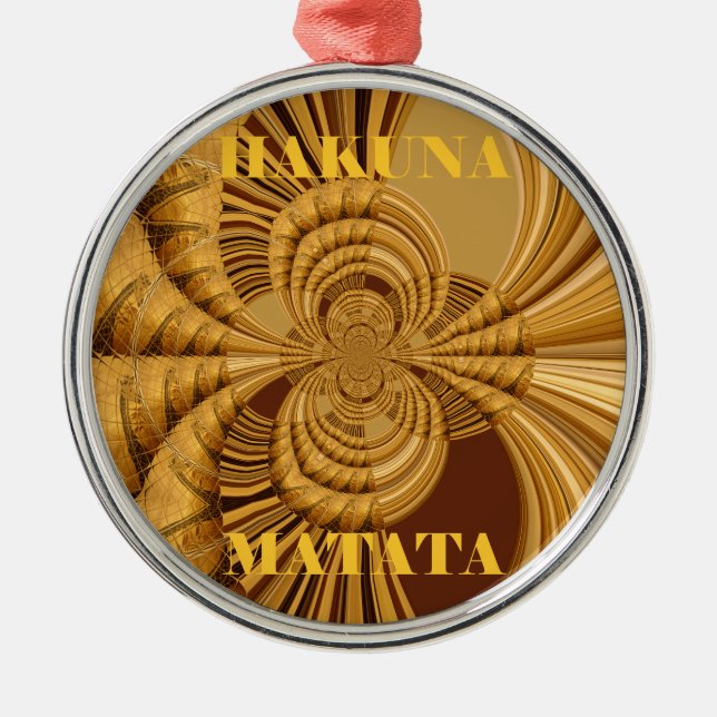 Golden Giraffe Art Print Metal Ornament (Front)