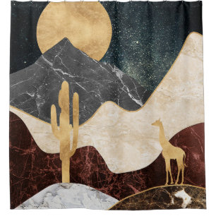 Golden Giraffe Desert Landscape & Marble Mountain