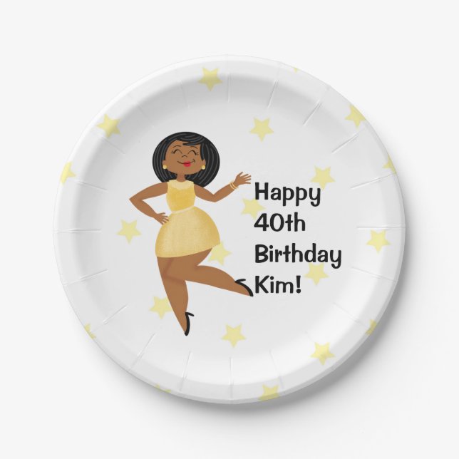 Golden Girl Birthday Paper Plate (Front)