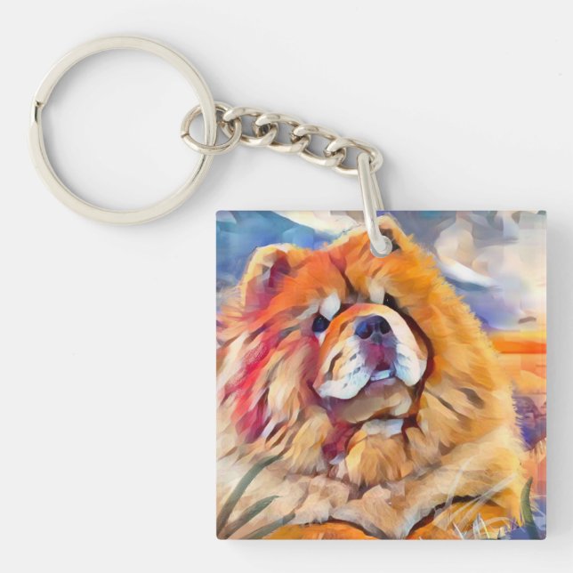 GOLDEN GIRL chow Keychain (Front)