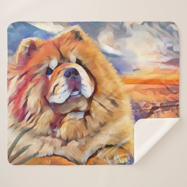 GOLDEN GIRL chow sherpa blanket (Front (Horizontal))