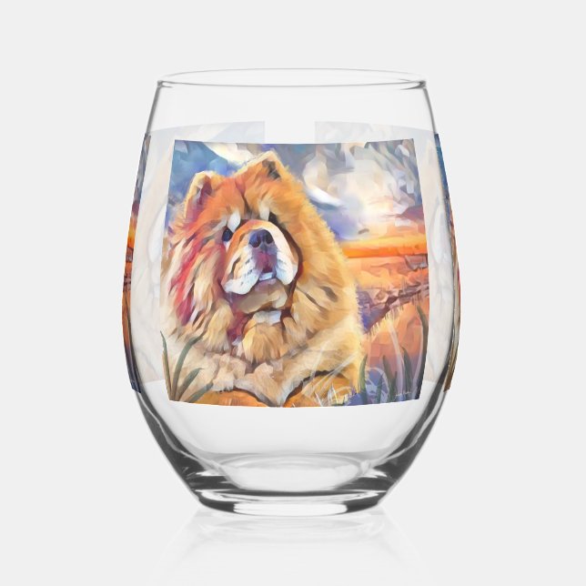 GOLDEN GIRL (CLEAR) Chow Stemless Wine Glass (Left)