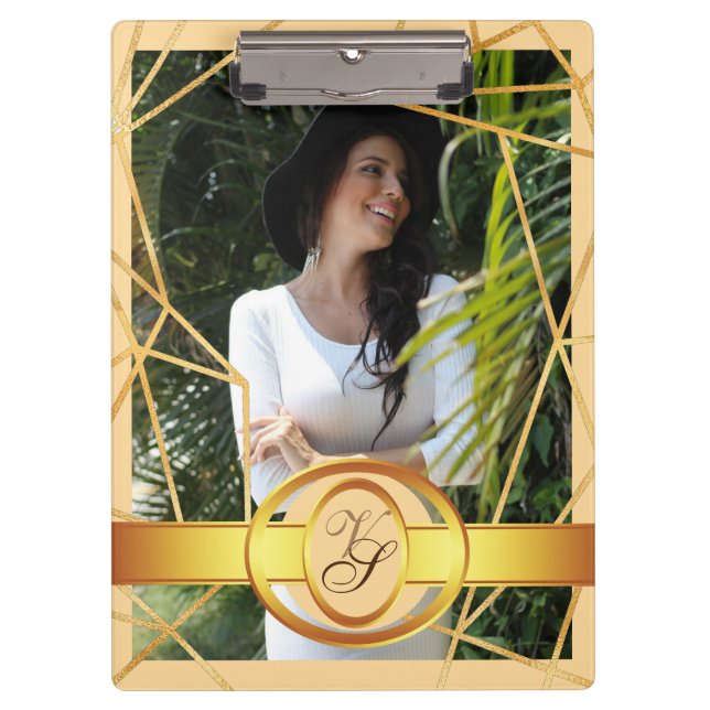 Golden  Girl Fashion Modern Elegant Vintage #2 Clipboard (Front)