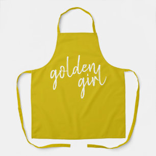 Golden Girl   Modern Gold Script Apron