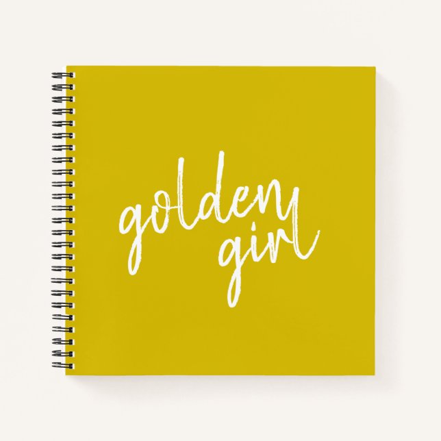 Golden Girl | Modern Gold Script Notebook (Front)