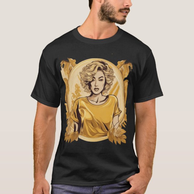 Golden Girl Romance: Love-Themed T-Shirt Designs (Front)