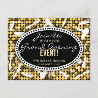 Golden Glam Custom Hair Salon Event Postcard
