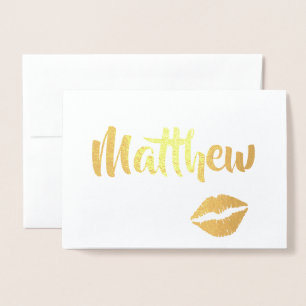 Golden Glam Kissy Lips  Foil Card