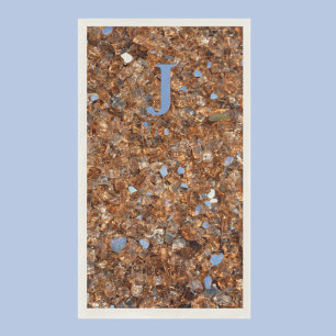 Golden Glass Bronze with Initials Napkin