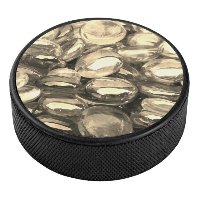Golden Glass Stones Hockey Puck (3/4)